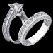 3.68 ctw. Channel Set Princess Micro Pave Round Engagement Ring Set