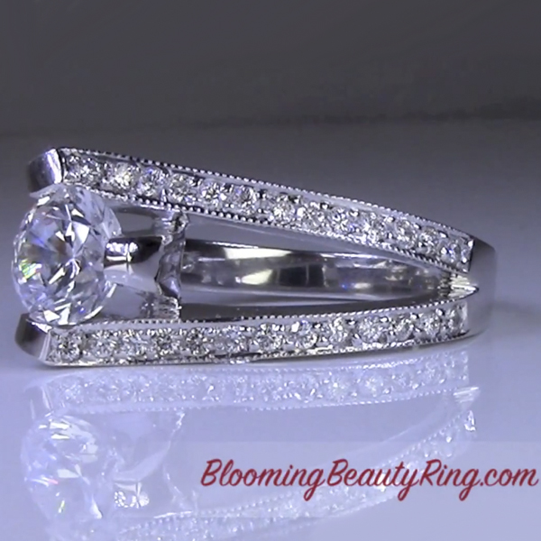 Split shank tension engagement rings