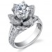 1.37 ctw. Small Blooming Beauty Flower Engagement Ring White Background