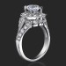 .60 ctw. Diamond Halo Diamond Channel Set Engagement Ring Setting