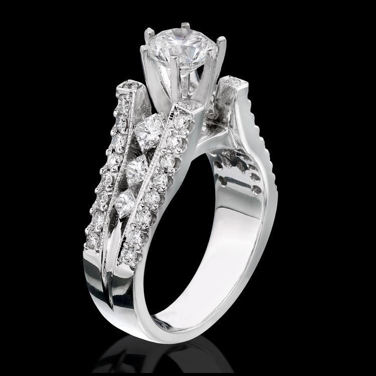 Diamonds On The Tips Modified 6 Prong Cathedral Split Band Princess Cut