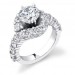 1.25 ctw. 6 Prong Hook and Swirl Tiffany Style Diamond Engagement Ring - Right Angle