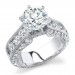 2.00 ctw. Round Diamond Millegrain Engraved 6 Prong Diamond Engagement Ring - Right Angle