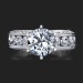 2.00 ctw. Round Diamond Millegrain Engraved 6 Prong Diamond Engagement Ring - Top View