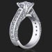 3.68 ctw. Channel Set Princess Micro Pave Round Engagement Ring Set - Ring by Itself