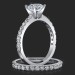 .65 ctw. Elegant Pave Set 4 Prong Engagement Ring Set - Front View