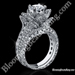 2.08 ctw. Large Hand Engraved Blooming Beauty Flower Ring Wedding Set