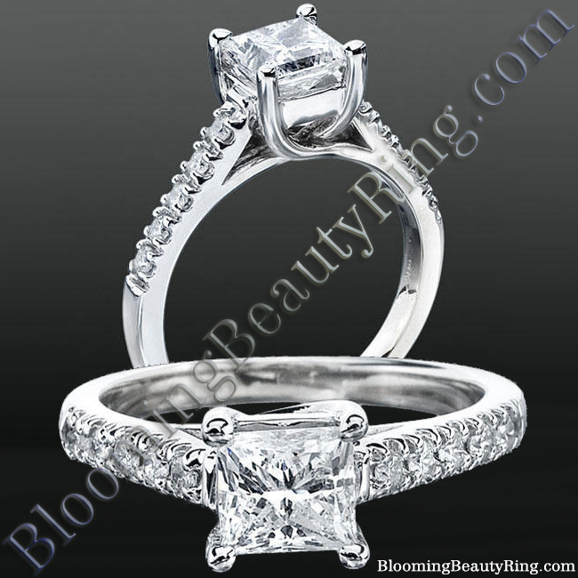 Bridge and Crossover U Prong Diamond Engagement Ring - nw8099