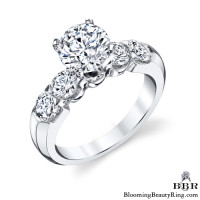 Tiffany Style 9 Large Stone Diamond Engagement Ring Set