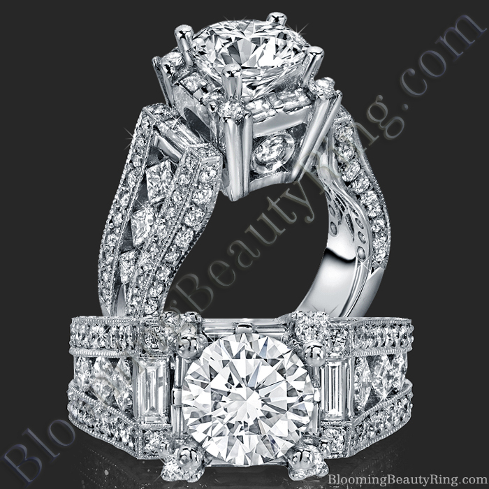 The Royal Throne Diamond Engagement Ring - bbr214-1
