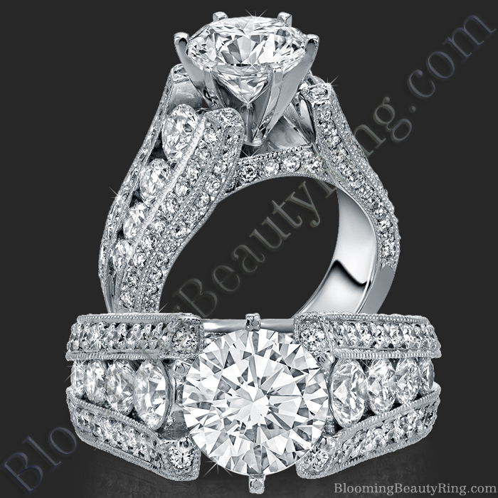 The High Class Escalating Split Shank Diamond Engagement Ring - bbr392