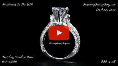 5 Sided 10 Column Engagement Ring – Unlike Anything You Have Ever Seen – with Hundreds Of Diamonds – bbr455 standing up video