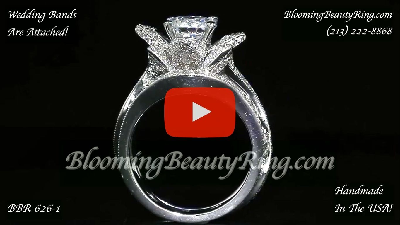 The Large Lotus Swan Double Band Flower Ring Set – bbr626-1 close up standing up video
