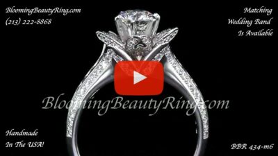 1.38 ctw 6 Prong Versus 4 Prong Original Small Blooming Beauty Flower Ring – bbr434m-6 close up standing up video