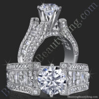 6 Prong Tiffany Style w/ Alternating Round & Baguette Diamonds