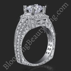 1.32 ctw. Ring of Art Diamond and Engraved Engagement Ring