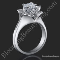 Lotus Ring 8 Petal .58 ct. Diamond Clean Split Shank Flower Ring<br>$2800