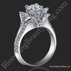 Lotus Ring 8 Petal 1.00 ct. Diamond Band Flower Ring