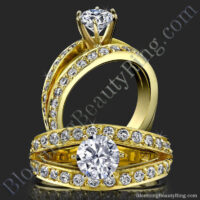 A Full Split Shank Slightly Soft Cornered Diamond Engagement Ring
