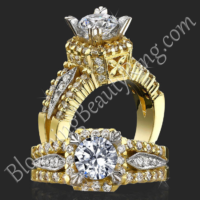 Queen’s Crown Mid Split Shank Diamond Engagement Ring