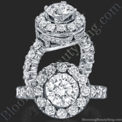 Diamonds and Flowing Lace Engagement Ring