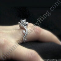 The Lotus Swan 1ct. Diamond Engagement Flower Ring<br>$3400