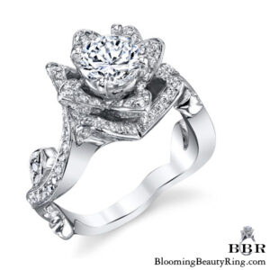 The Lotus Swan 1ct. Diamond Engagement Flower Ring