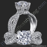 Elegant Criss Cross Designer Diamond Engagement Ring