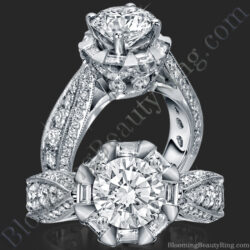 She Will Say Yes! Unique Round Diamond Engagement Ring - bbr458