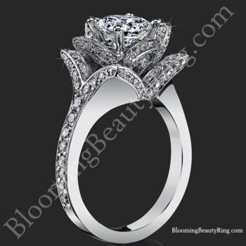 The Crimson Rose 1.58 ctw. Rose Cut Flower Diamond Engagement Ring<br>$4075