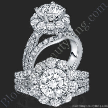 The Rising Diamond – Split Halo – Engagement Ring – bbr542