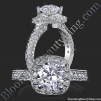 Unique Slant Top Diamond Halo Engagement Ring – bbr441