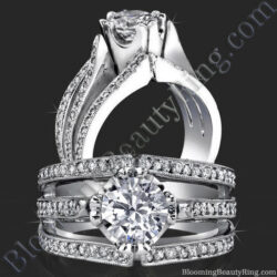 .58 ctw. Double Split Shank Micro Pave Diamond Engagement Ring - bbr239